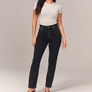 Abercrombie & Fitch- The ‘90s straight ultra high rise black jeans